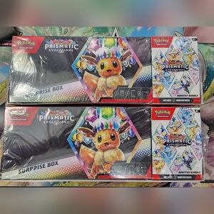 Pokemon Prismatic Evolutions Surprise Box+Booster Bundle